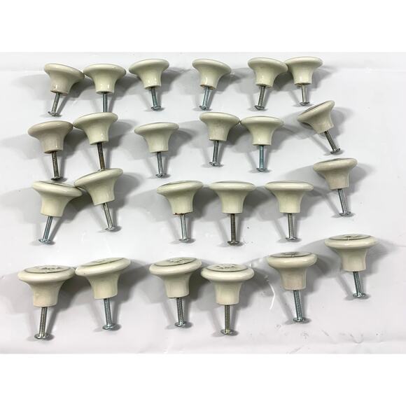 Vintage‎ Ceramic Cupboard Drawer Furniture Knobs 24 Pulls Floral Silver Trim - Picture 4 of 7